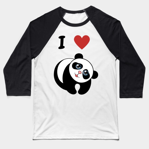 I love Pandas Baseball T-Shirt by Simple D.